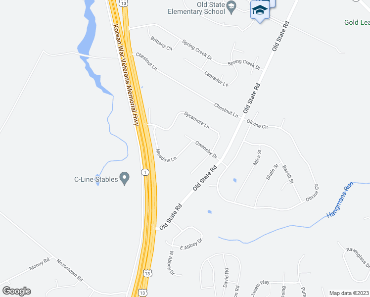 map of restaurants, bars, coffee shops, grocery stores, and more near 111 Meadow Lane in Townsend