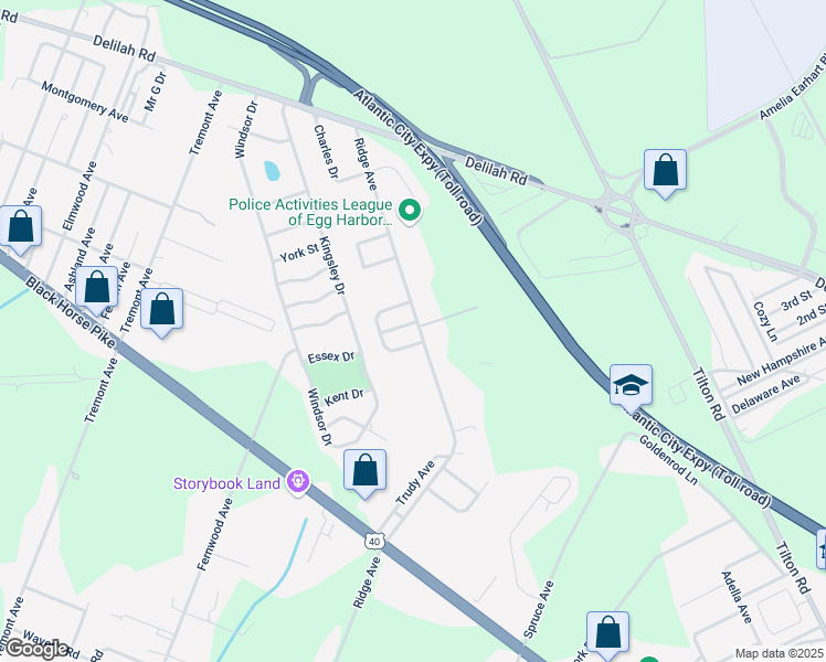map of restaurants, bars, coffee shops, grocery stores, and more near 31 Copper Ridge Circle in Egg Harbor Township