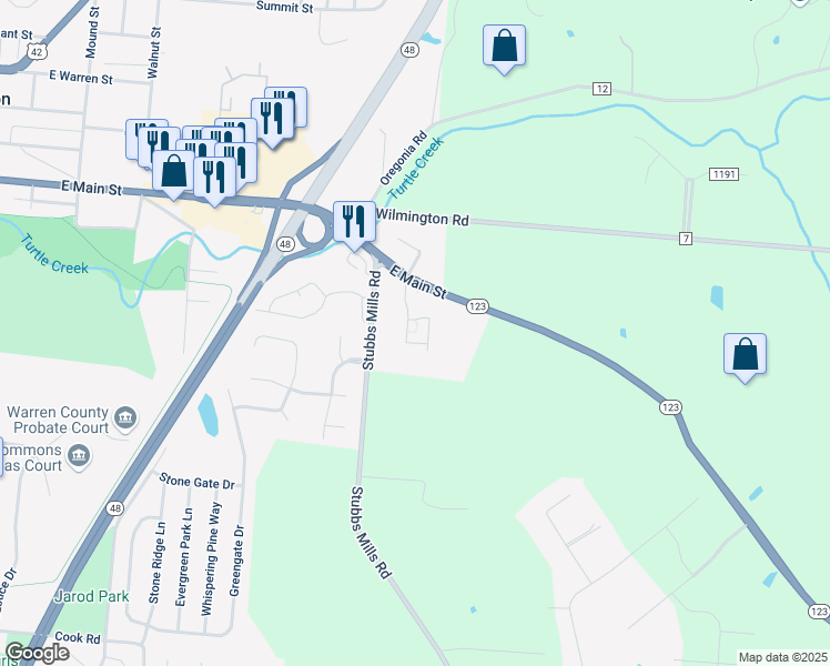 map of restaurants, bars, coffee shops, grocery stores, and more near 1065 East Main Street in Lebanon