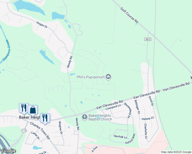 map of restaurants, bars, coffee shops, grocery stores, and more near 59 Goudhurst Street in Martinsburg