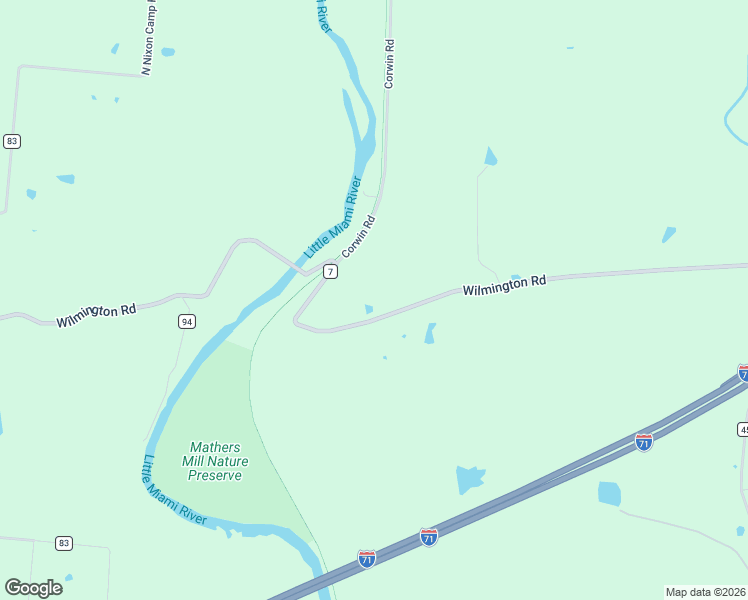 map of restaurants, bars, coffee shops, grocery stores, and more near 5654 Wilmington Road in Oregonia