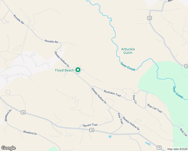 map of restaurants, bars, coffee shops, grocery stores, and more near 239 Catamount Ridge Road in Bailey