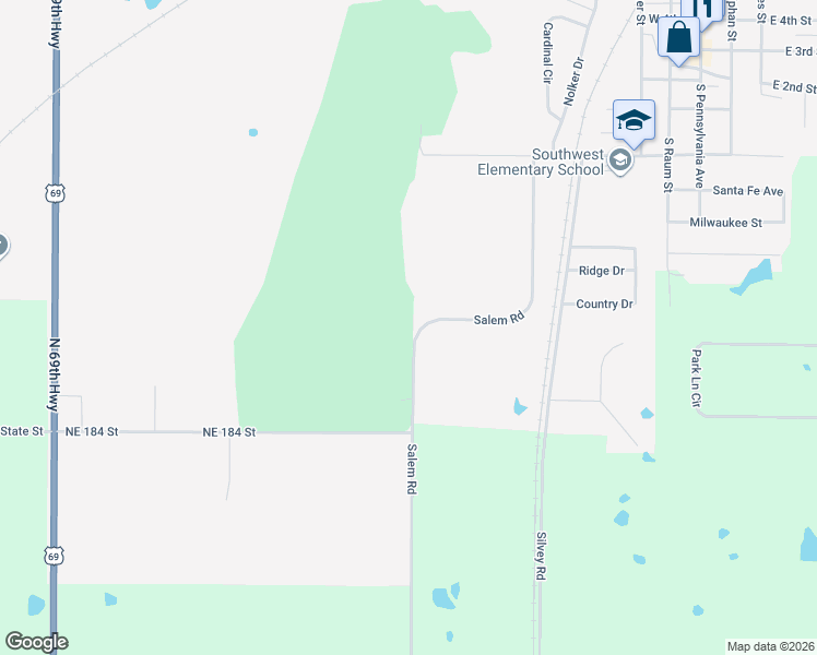 map of restaurants, bars, coffee shops, grocery stores, and more near 700 Salem Road in Lawson