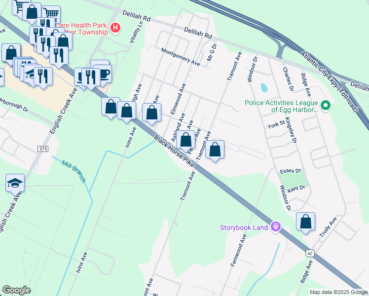 map of restaurants, bars, coffee shops, grocery stores, and more near 314 Heggen Avenue in Egg Harbor Township