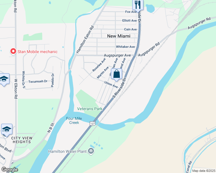 map of restaurants, bars, coffee shops, grocery stores, and more near 214 Howman Avenue in Hamilton