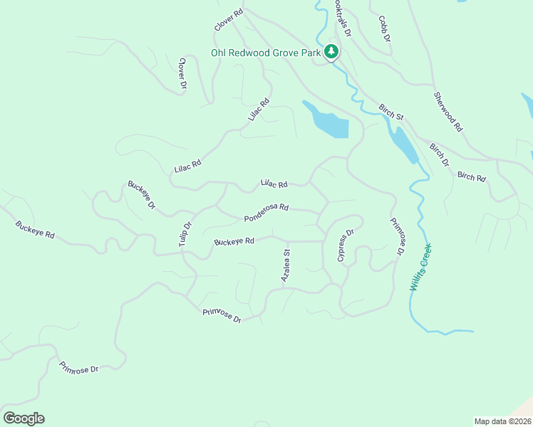 map of restaurants, bars, coffee shops, grocery stores, and more near 1699 Ponderosa Road in Willits