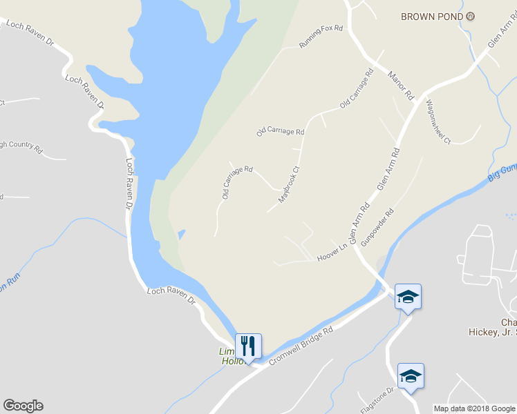 map of restaurants, bars, coffee shops, grocery stores, and more near 6 Maybrook Court in Glen Arm