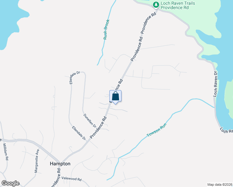 map of restaurants, bars, coffee shops, grocery stores, and more near 1531 Providence Road in Towson
