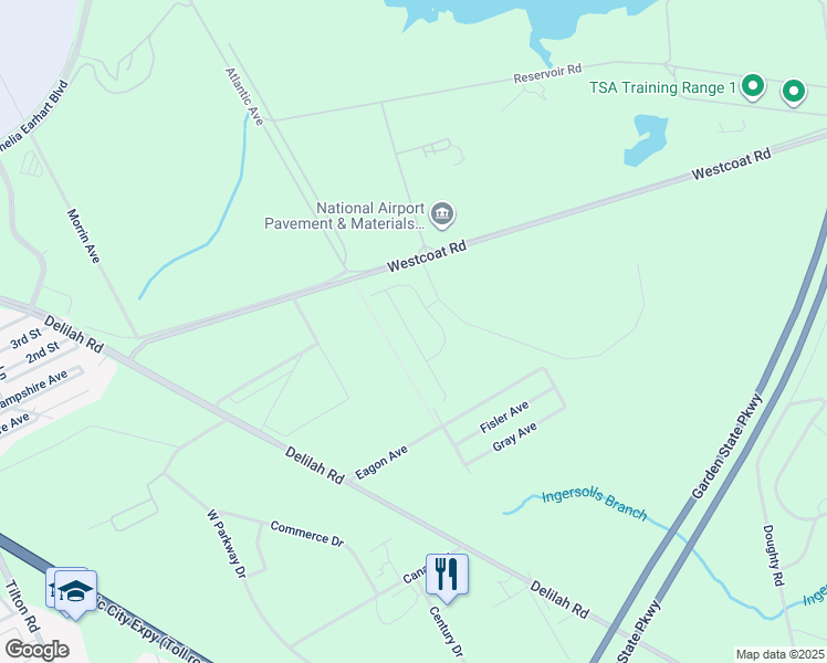 map of restaurants, bars, coffee shops, grocery stores, and more near 206 Hermosa Dr in Egg Harbor Township