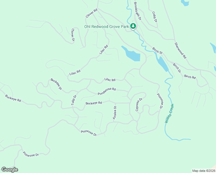 map of restaurants, bars, coffee shops, grocery stores, and more near 1699 Ponderosa Road in Willits