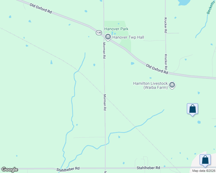 map of restaurants, bars, coffee shops, grocery stores, and more near 1666 Morman Road in Hamilton