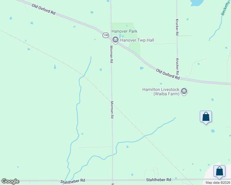 map of restaurants, bars, coffee shops, grocery stores, and more near 1666 Morman Road in Hamilton