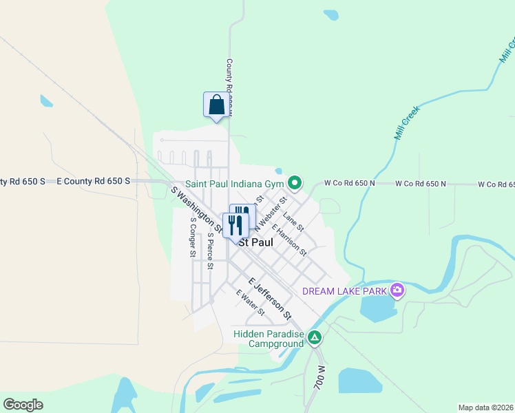 map of restaurants, bars, coffee shops, grocery stores, and more near 402 North Main Street in Saint Paul