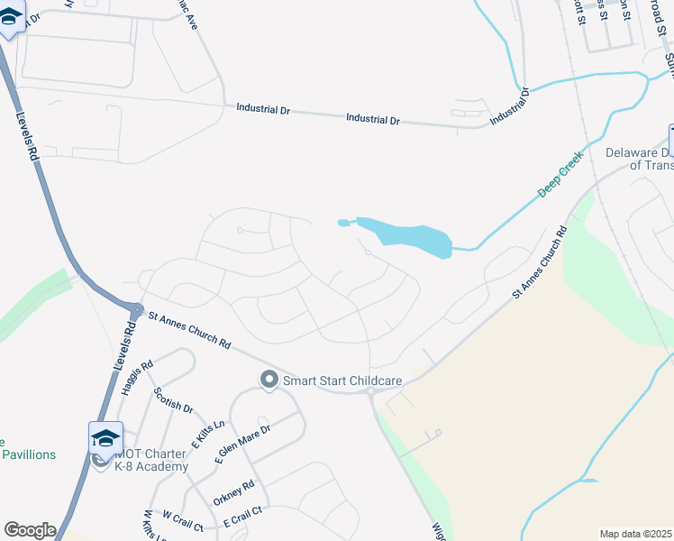map of restaurants, bars, coffee shops, grocery stores, and more near 1611 Ellinor Court in Middletown