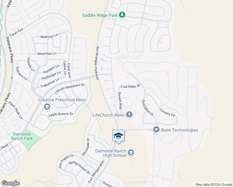 map of restaurants, bars, coffee shops, grocery stores, and more near 10080 Burghley Lane in Reno