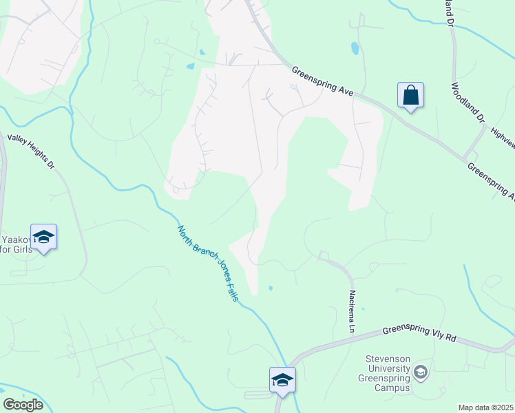 map of restaurants, bars, coffee shops, grocery stores, and more near 1810 By Woods Lane in Baltimore County