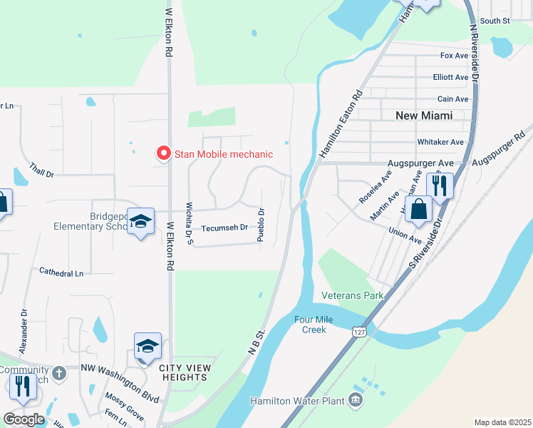 map of restaurants, bars, coffee shops, grocery stores, and more near 11 Reiff Drive in Hamilton