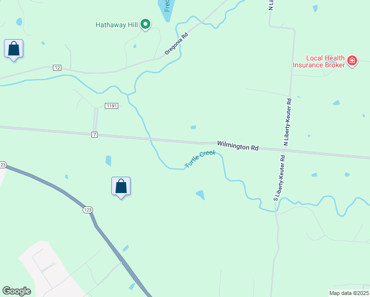 map of restaurants, bars, coffee shops, grocery stores, and more near 2033 Wilmington Road in Lebanon