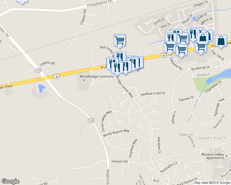 map of restaurants, bars, coffee shops, grocery stores, and more near 964 N Angel Valley Ct in Edgewood