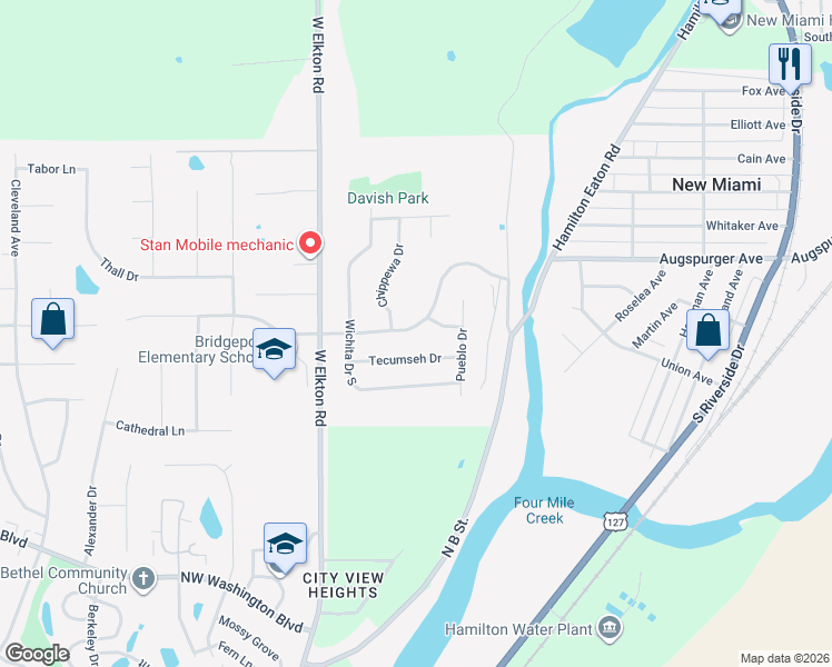 map of restaurants, bars, coffee shops, grocery stores, and more near 115 Algonquin Drive in Hamilton