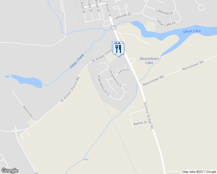 map of restaurants, bars, coffee shops, grocery stores, and more near 14 Morning Dew Drive in Middletown