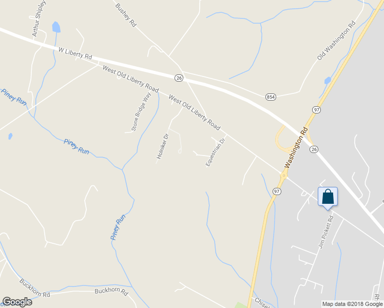 map of restaurants, bars, coffee shops, grocery stores, and more near 5220 Equestrian Drive in Sykesville