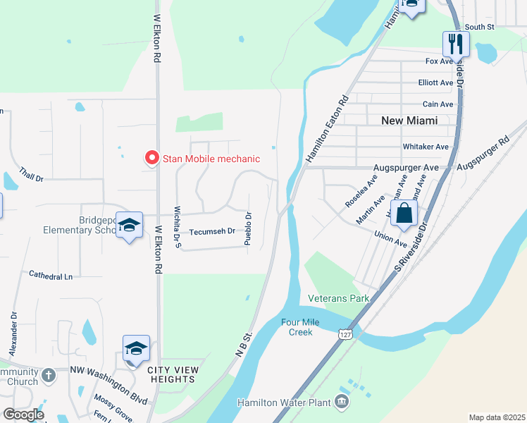 map of restaurants, bars, coffee shops, grocery stores, and more near 11 Reiff Drive in Hamilton