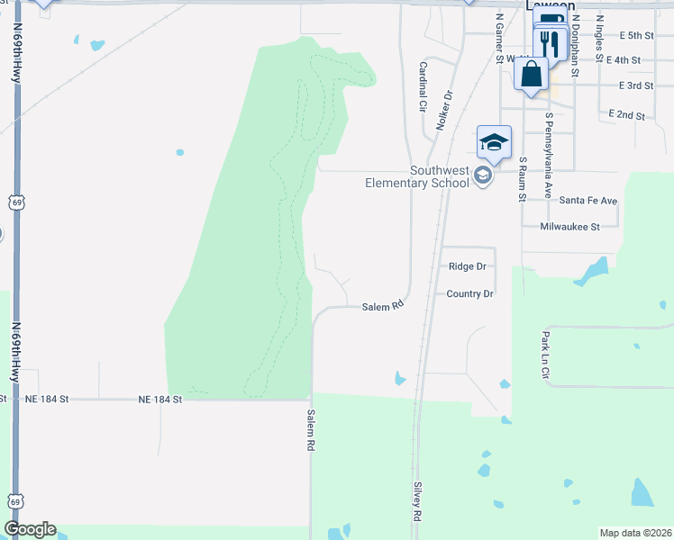 map of restaurants, bars, coffee shops, grocery stores, and more near in Lawson