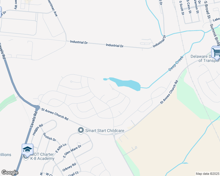 map of restaurants, bars, coffee shops, grocery stores, and more near 1611 Ellinor Court in Middletown