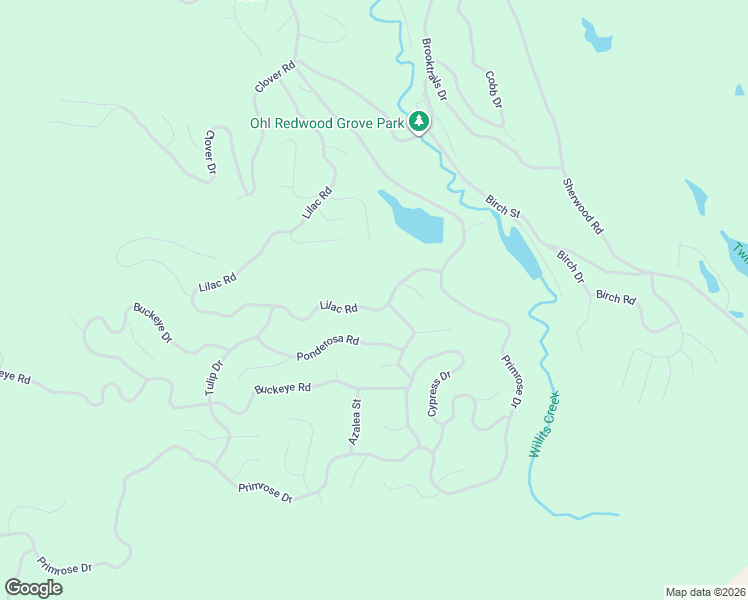 map of restaurants, bars, coffee shops, grocery stores, and more near 24120-24132 Lilac Road in Willits