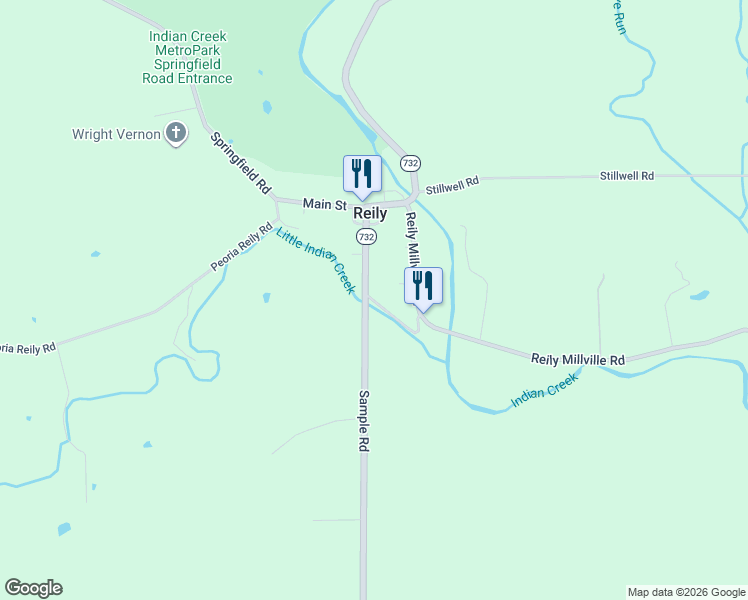 map of restaurants, bars, coffee shops, grocery stores, and more near 1660 Sample Road in Oxford