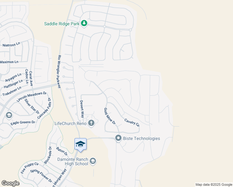 map of restaurants, bars, coffee shops, grocery stores, and more near 2770 Trail Rider Drive in Reno