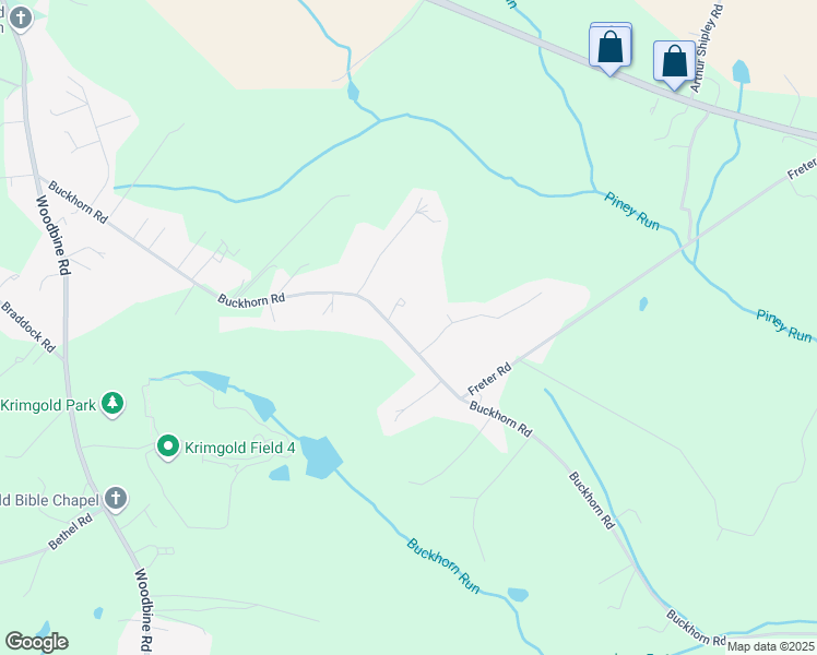 map of restaurants, bars, coffee shops, grocery stores, and more near 1246 Buckhorn Road in Sykesville