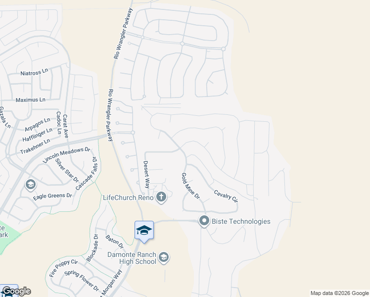 map of restaurants, bars, coffee shops, grocery stores, and more near 2700 Trail Rider Drive in Reno