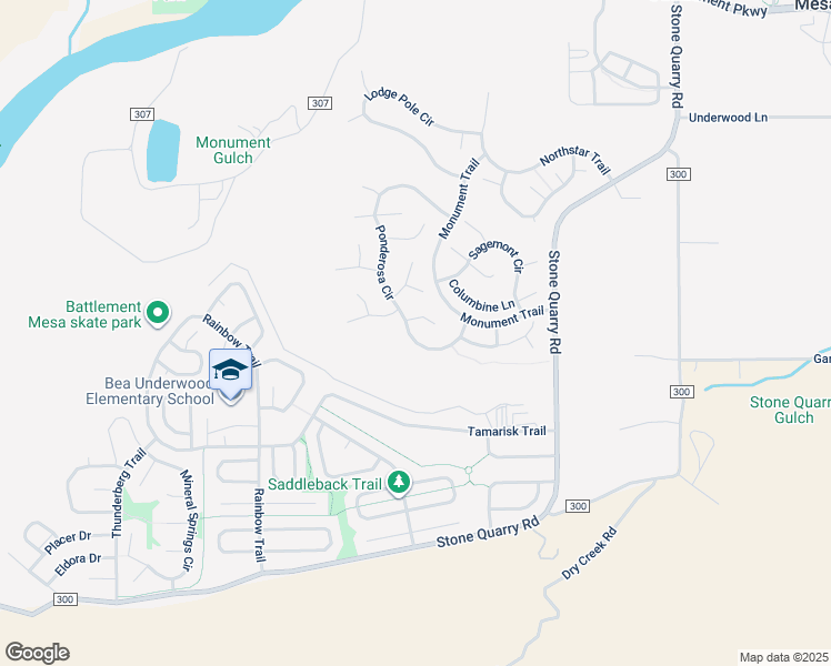 map of restaurants, bars, coffee shops, grocery stores, and more near 128 Ponderosa Circle in Parachute
