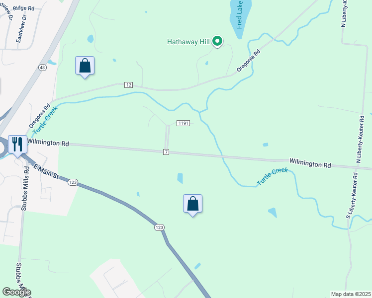 map of restaurants, bars, coffee shops, grocery stores, and more near 1720 Wilmington Road in Lebanon