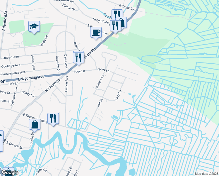 map of restaurants, bars, coffee shops, grocery stores, and more near 604 4th Street in Absecon