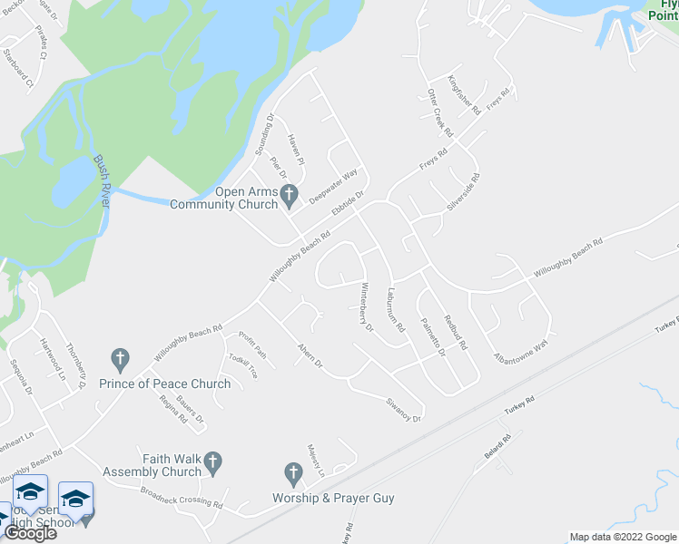 map of restaurants, bars, coffee shops, grocery stores, and more near 427 Winterberry Court in Edgewood