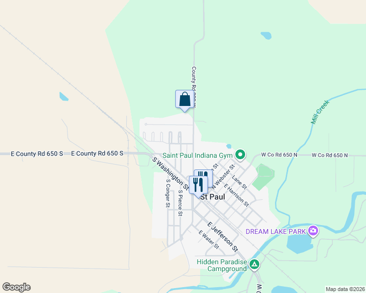 map of restaurants, bars, coffee shops, grocery stores, and more near 403 North County Line Road in Saint Paul