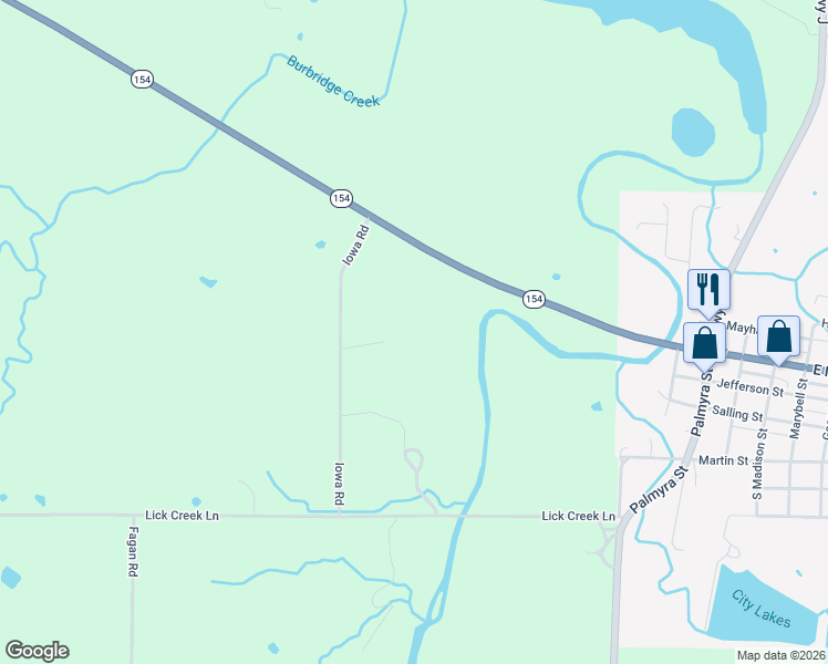 map of restaurants, bars, coffee shops, grocery stores, and more near 27650 Iowa Road in Perry