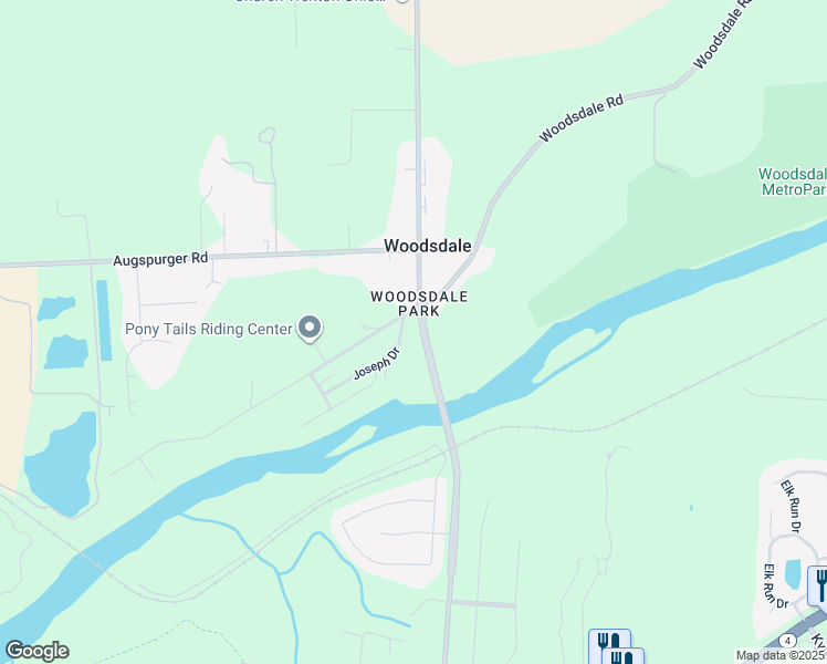 map of restaurants, bars, coffee shops, grocery stores, and more near 5445 Joseph Drive in Trenton