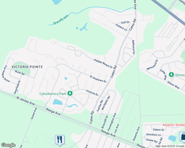 map of restaurants, bars, coffee shops, grocery stores, and more near 20 Hilltop Circle in Hamilton