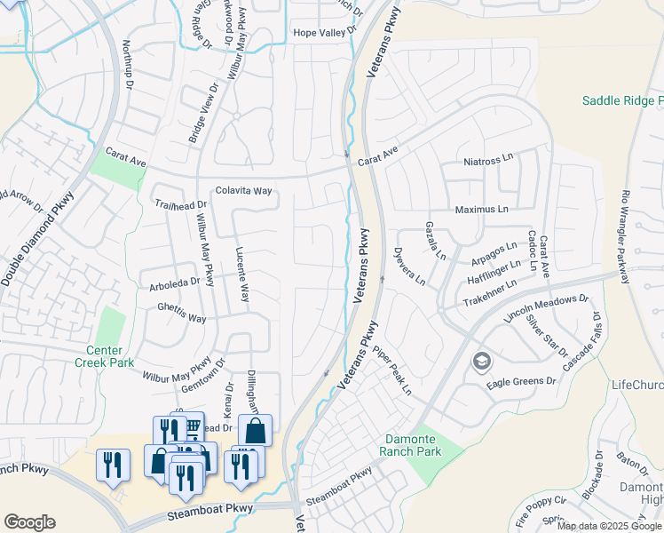 map of restaurants, bars, coffee shops, grocery stores, and more near Palacia Point Drive in Reno