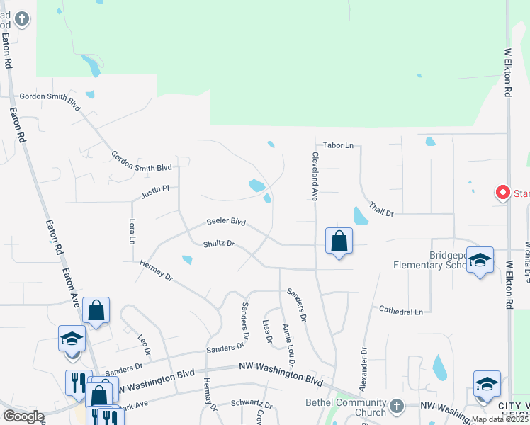 map of restaurants, bars, coffee shops, grocery stores, and more near 125 Random Drive in Hamilton