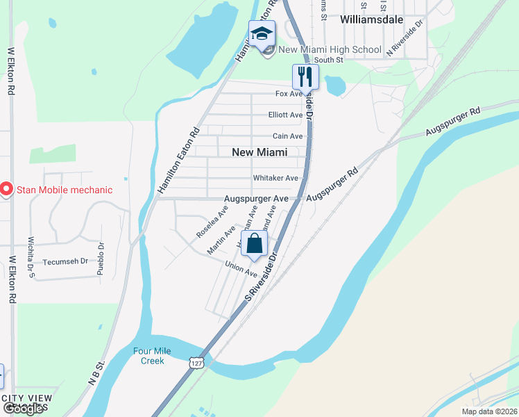 map of restaurants, bars, coffee shops, grocery stores, and more near 30 Howman Avenue in Hamilton