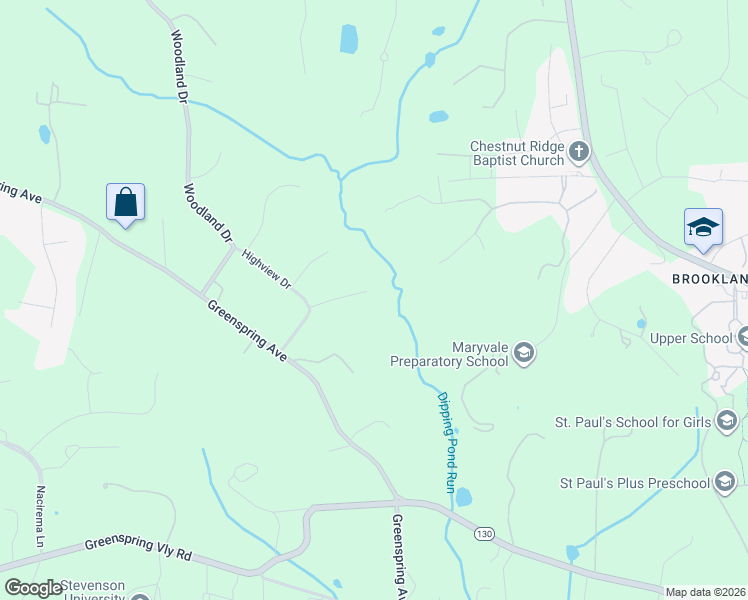 map of restaurants, bars, coffee shops, grocery stores, and more near 7 Barstad Court in Lutherville-Timonium