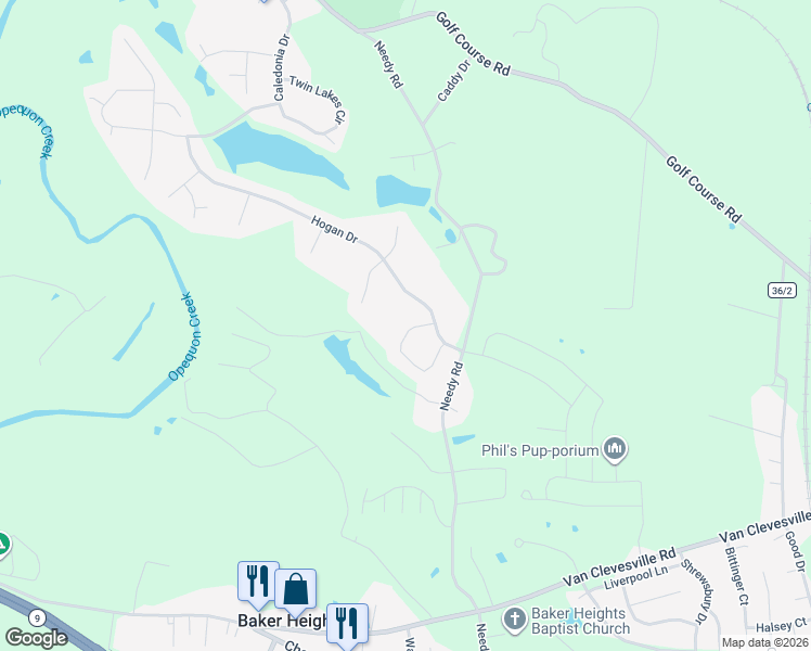 map of restaurants, bars, coffee shops, grocery stores, and more near 215 Backing Circle in Martinsburg
