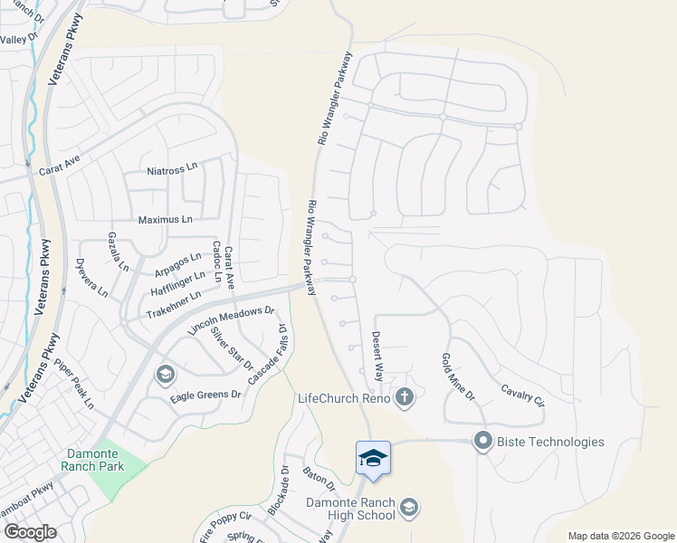 map of restaurants, bars, coffee shops, grocery stores, and more near 2630 Fury Court in Reno