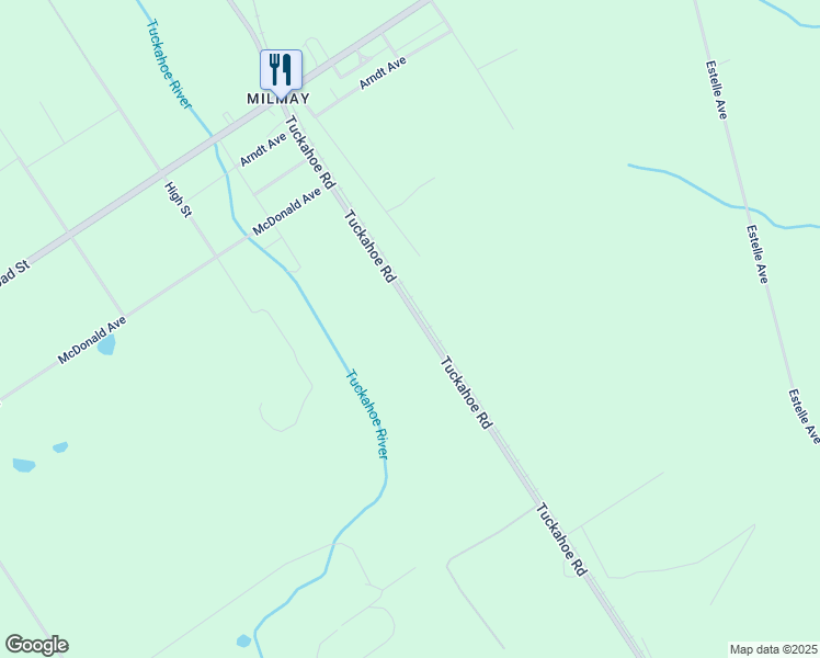 map of restaurants, bars, coffee shops, grocery stores, and more near 1280 Tuckahoe Road in Buena Vista Township