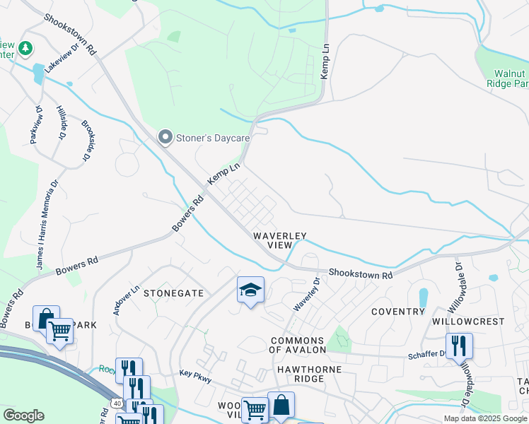 map of restaurants, bars, coffee shops, grocery stores, and more near 722 Iron Forge Road in Frederick